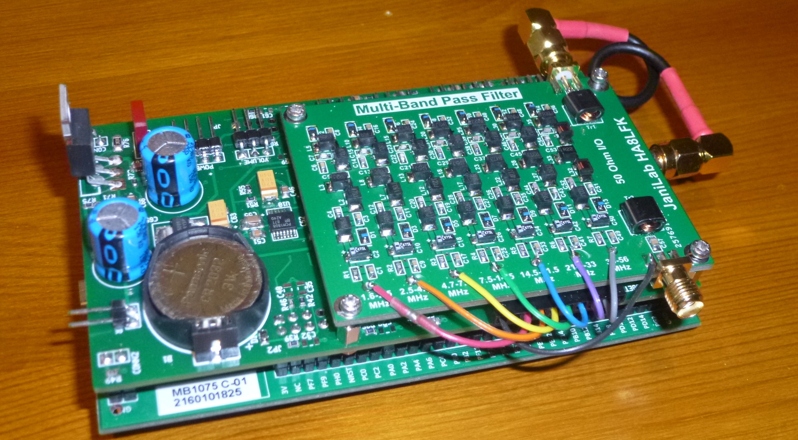 G0ETP STM32 HF SDR Rx V2 assembly with HA8LFK filter board