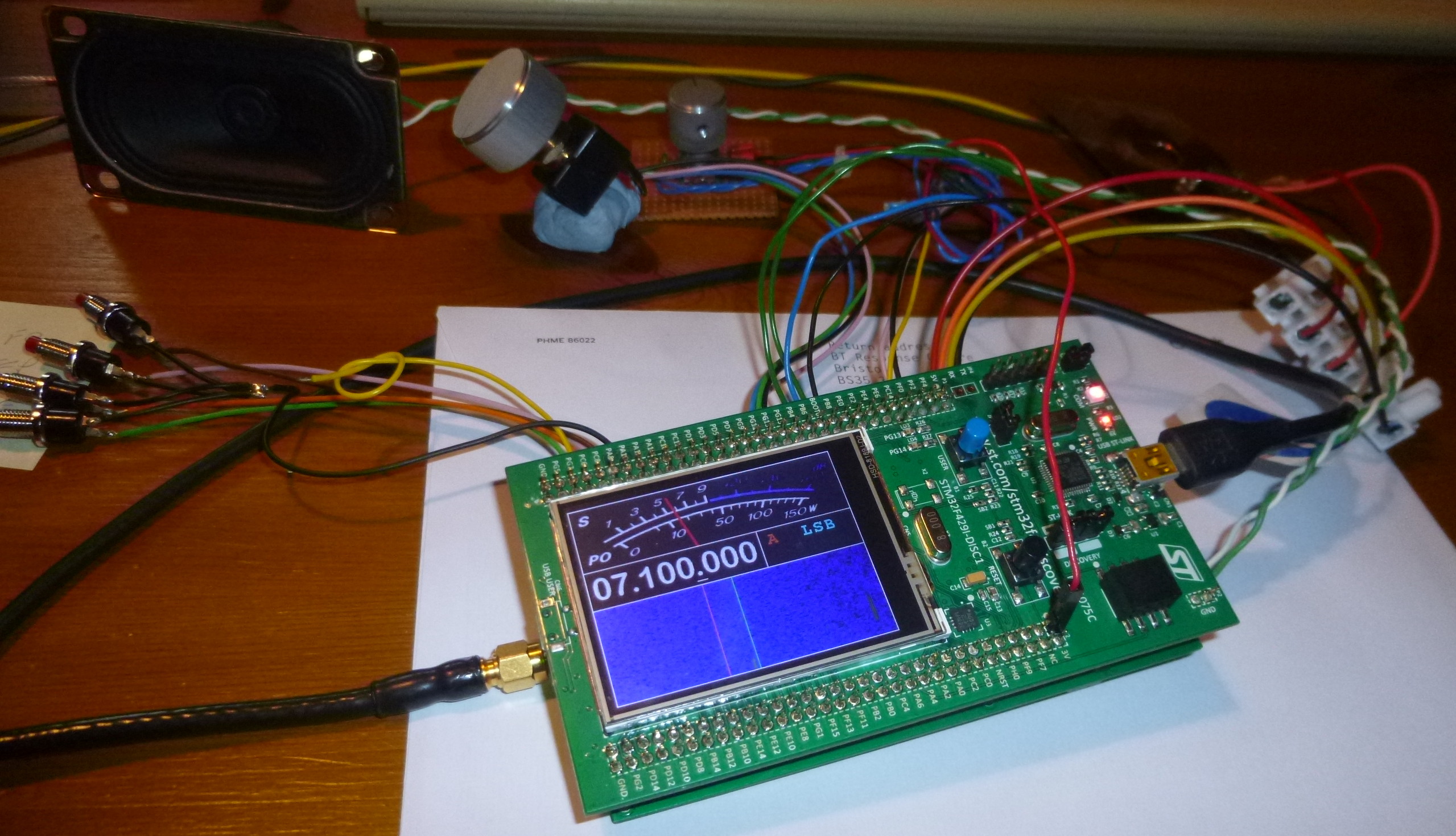 G0ETP STM32 HF SDR Rx V2 working for the first time